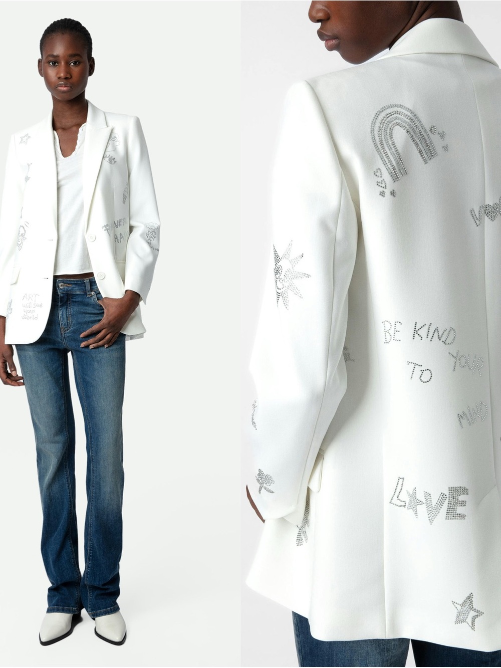 Zadig & Voltaire Viva Diamanté Blazer 38